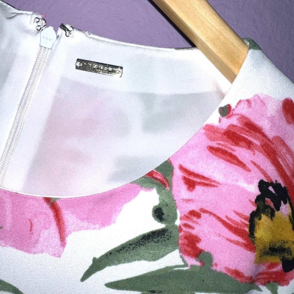 Gorgeous T Tahari pink floral pleated maxi dress. New - Picture 7 of 12